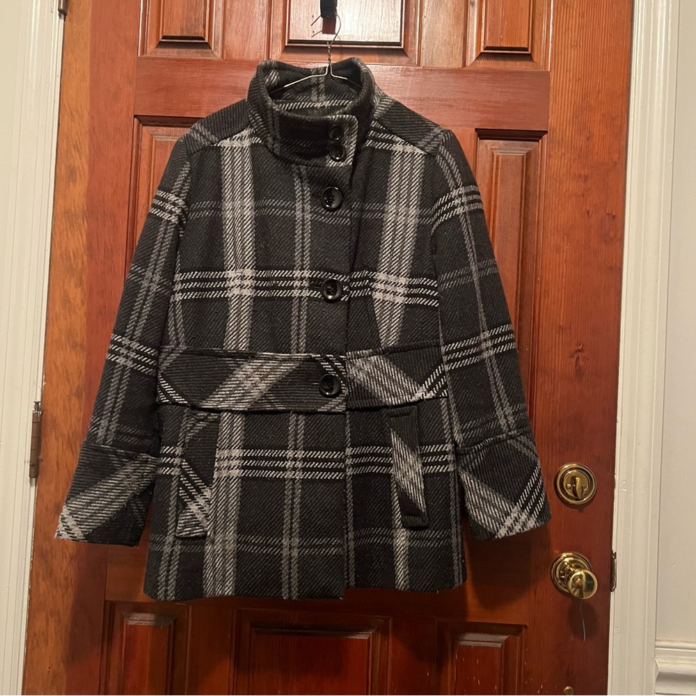 Braetan wool mix winter jacket. Black and white print. - Picture 2 of 11